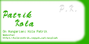 patrik kola business card